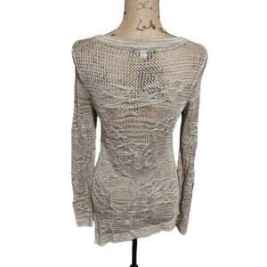 Inc Metallic‎ Gold Thread Asymmetrical Hem Laced Front Sweater Cover Up Med